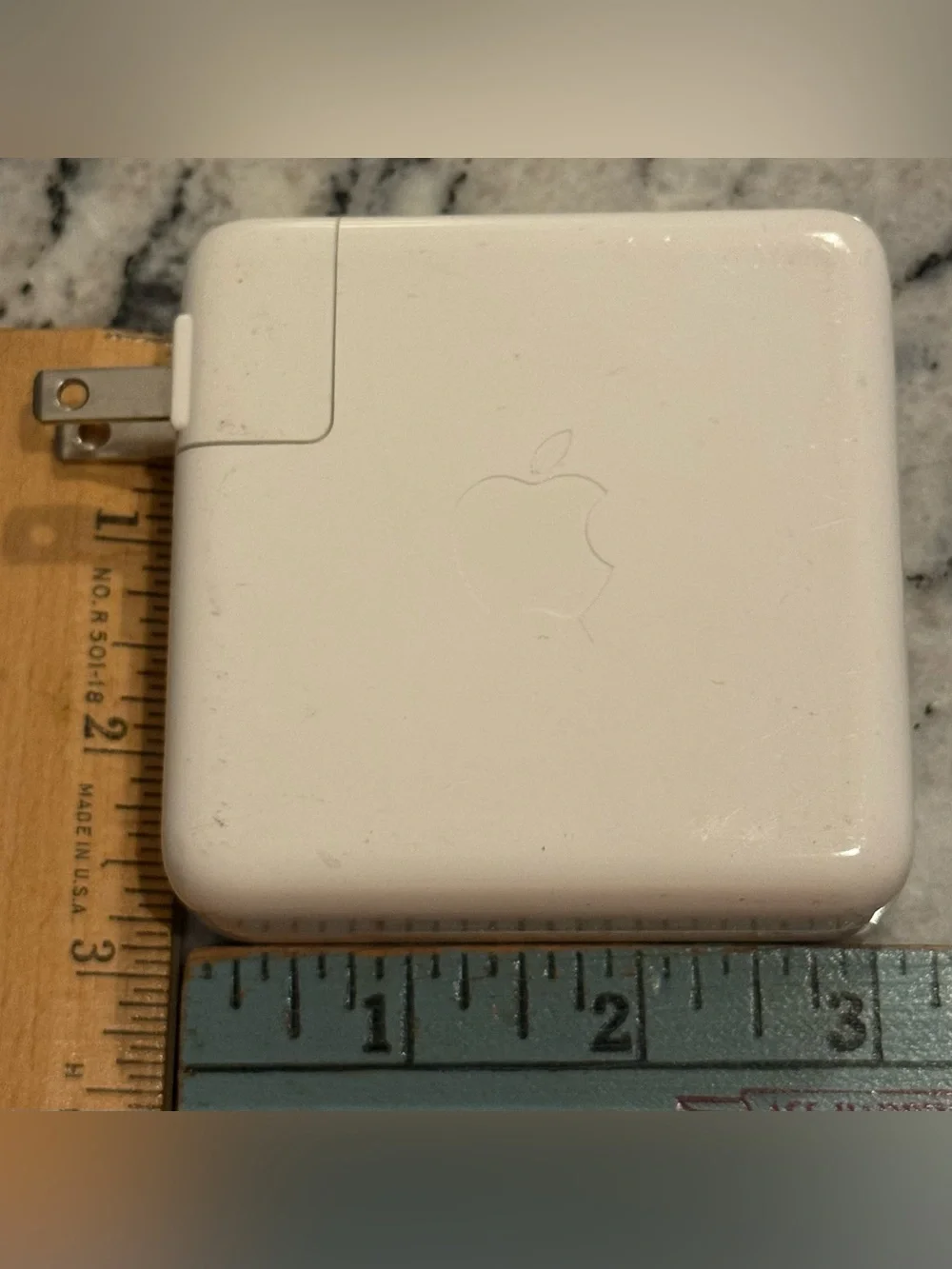 Apple White MacBook Power Adapter Block with Foldable Prongs